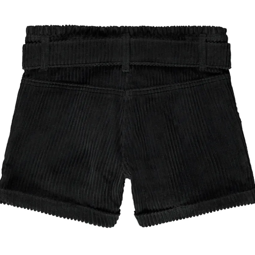 Short in ribfluweel met afneembare strikceintuur meisjes