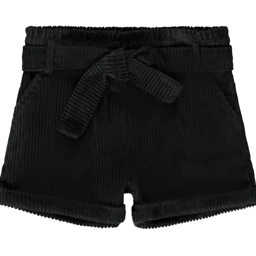 Short in ribfluweel met afneembare strikceintuur meisjes