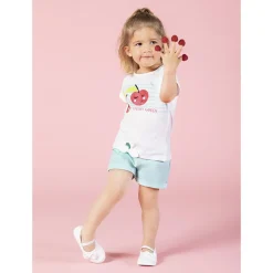Short in uni fleece meisjes