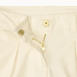 Short in uni twill met plooieffect meisjes
