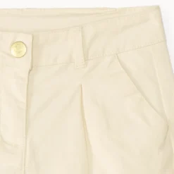 Short in uni twill met plooieffect meisjes