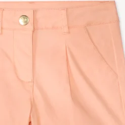 Short in uni twill met plooieffect meisjes
