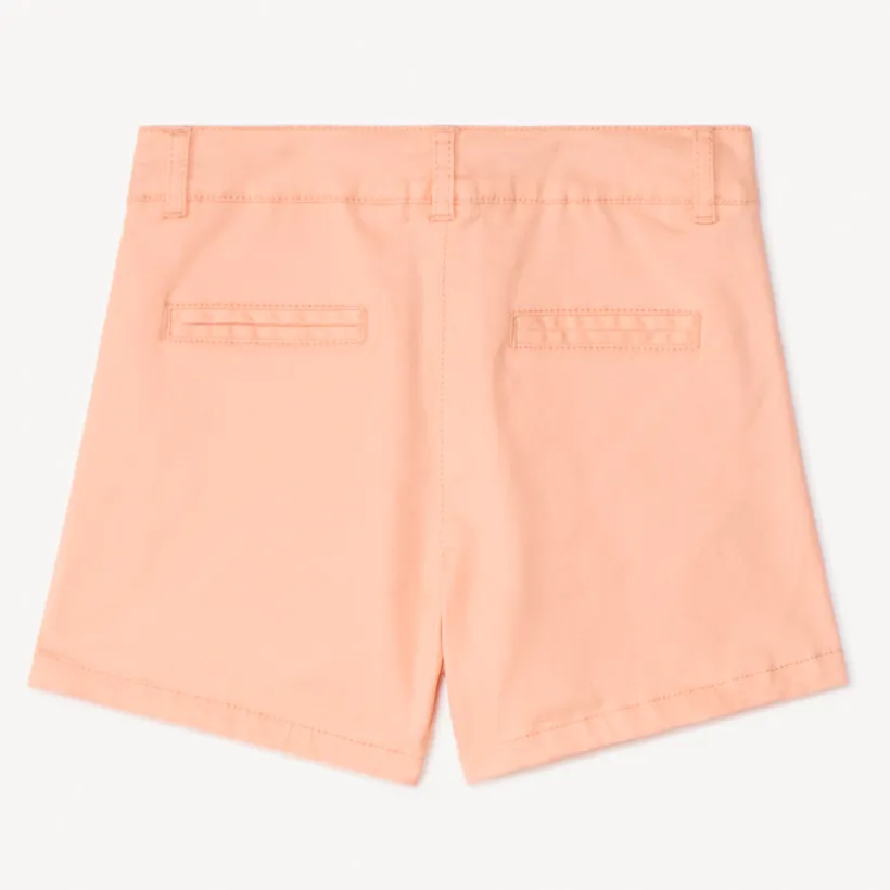 Short in uni twill met plooieffect meisjes