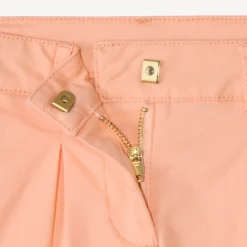 Short in uni twill met plooieffect meisjes