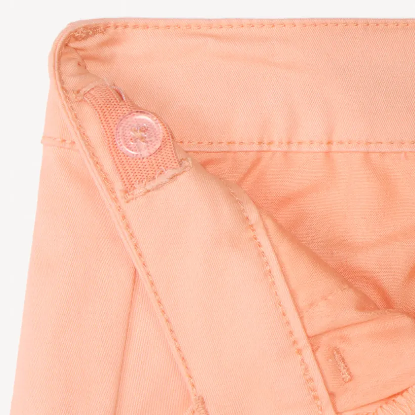Short in uni twill met plooieffect meisjes