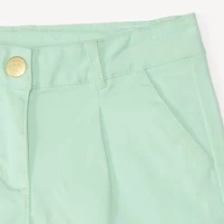 Short in uni twill met plooieffect meisjes