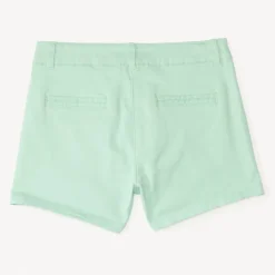 Short in uni twill met plooieffect meisjes