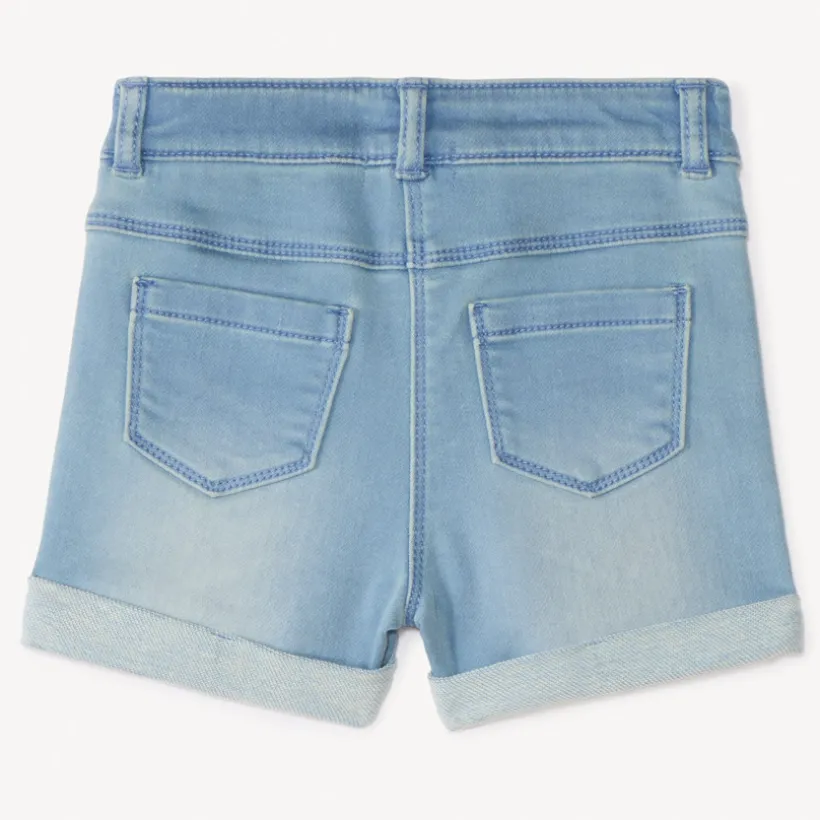 Short jeans effect met hartzak voor baby meisje