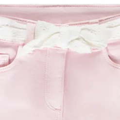 Short jeans met Engelse borduursel en riem voor meisjes
