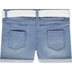 Short jeans met Engelse borduursel en riem voor meisjes