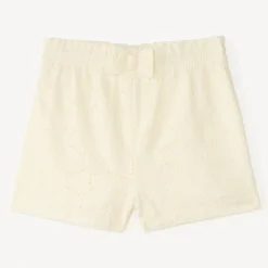 Short met Engels borduursel en fantasieknoop meisjes