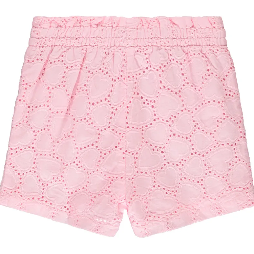 Short met Engels borduursel en fantasieknoop meisjes
