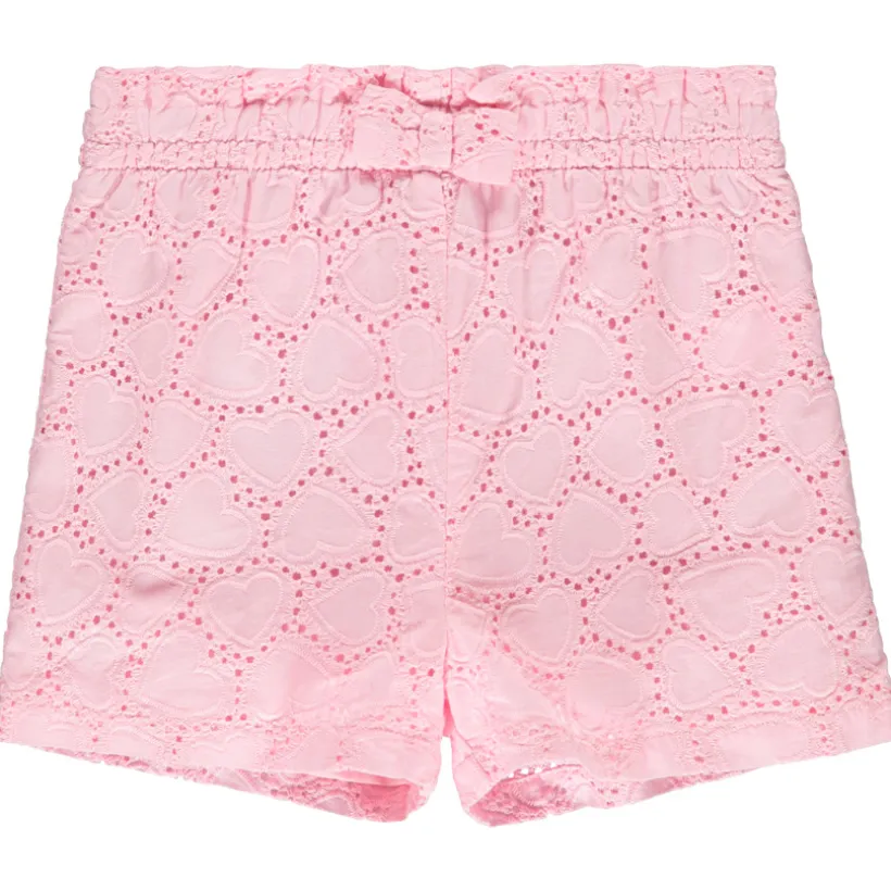 Short met Engels borduursel en fantasieknoop meisjes