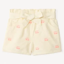 Short om te knopen met kersenborduursel voor babymeisjes