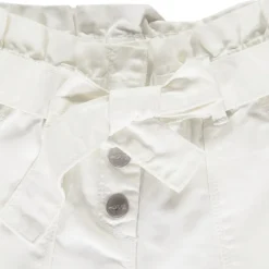 Short paperbag in twill met tailleceintuur om te knopen meisjes