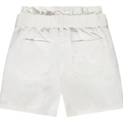 Short paperbag in twill met tailleceintuur om te knopen meisjes