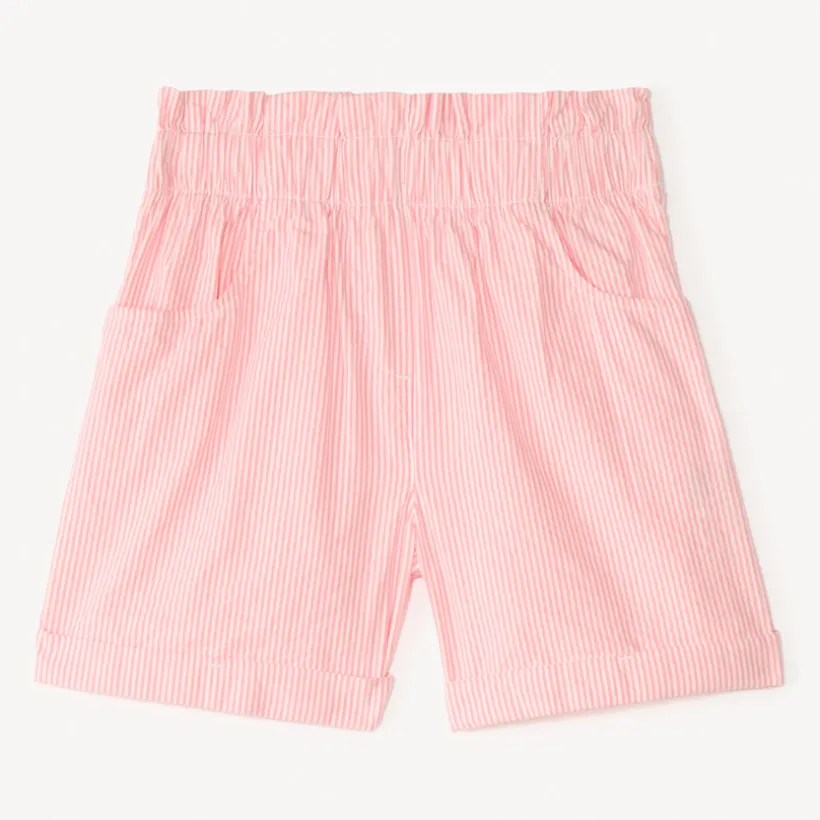 Short paperbag van stof met strepen meisjes