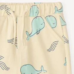 Short van bedrukt mesh met walvis voor babyjongen
