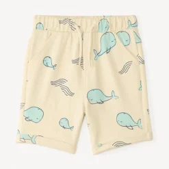 Short van bedrukt mesh met walvis voor babyjongen