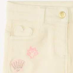 Short van denim met fantasie borduursel voor babymeisjes