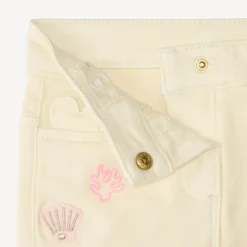 Short van denim met fantasie borduursel voor babymeisjes