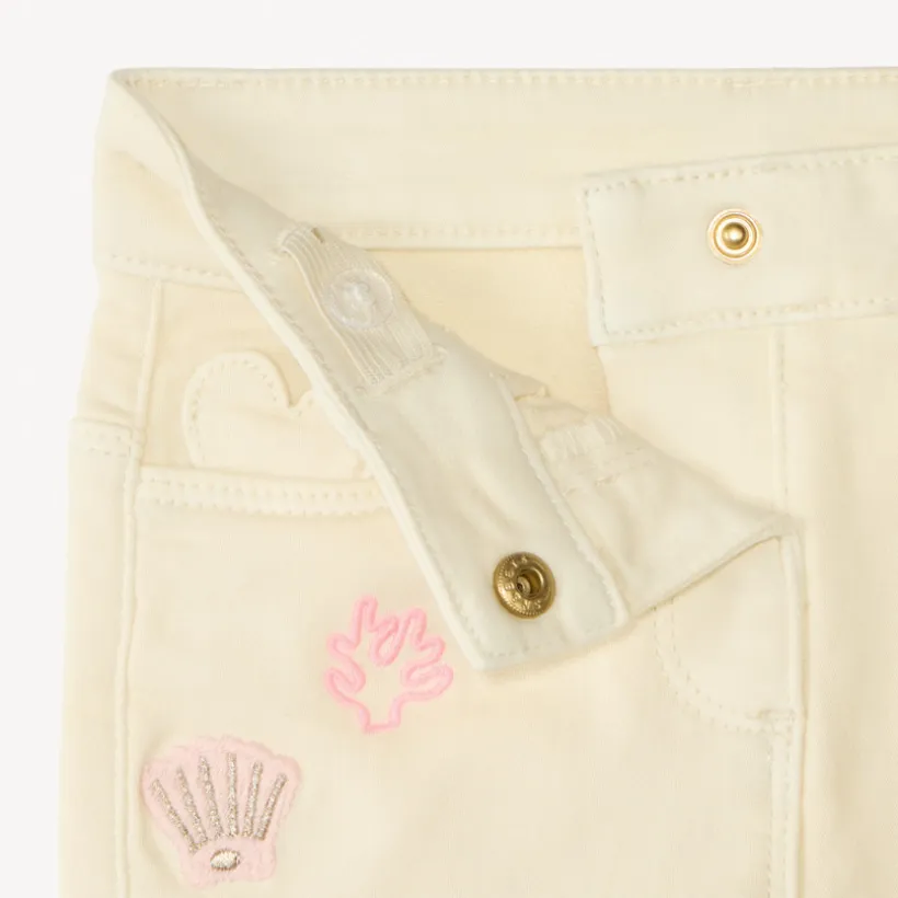 Short van denim met fantasie borduursel voor babymeisjes