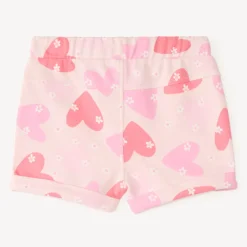 Short van geborsteld katoen met fantasiedruk voor meisjesbaby's