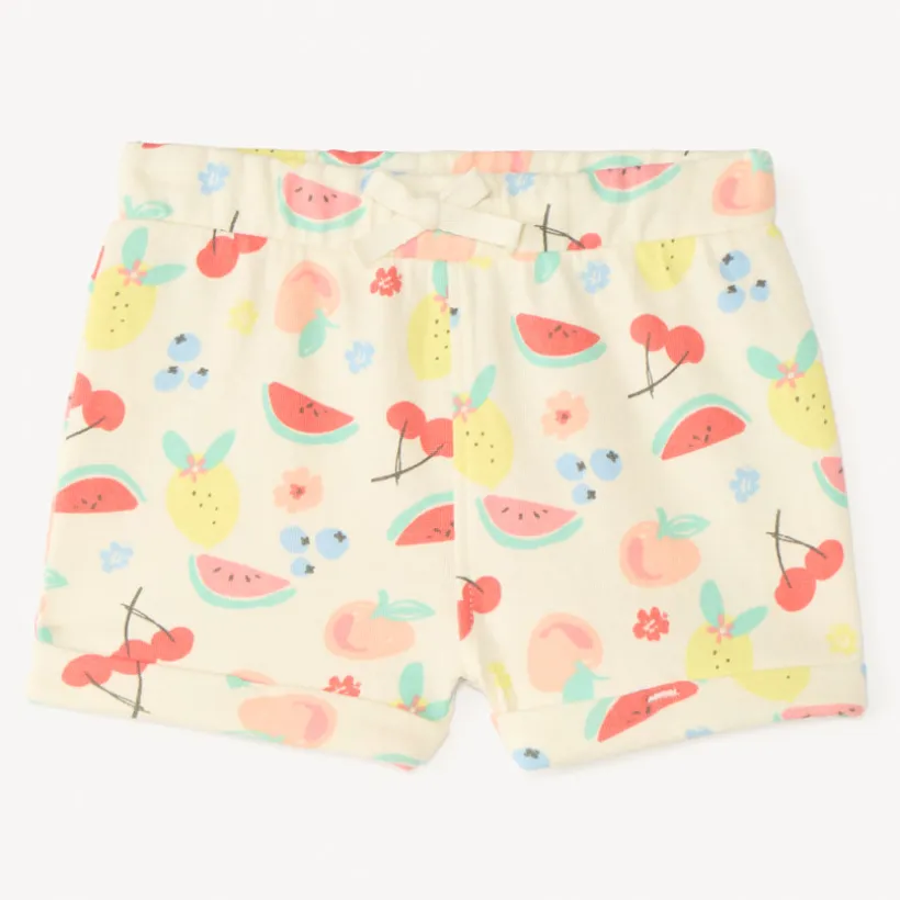 Short van geborsteld katoen met fantasiedruk voor meisjesbaby's