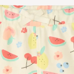 Short van geborsteld katoen met fantasiedruk voor meisjesbaby's