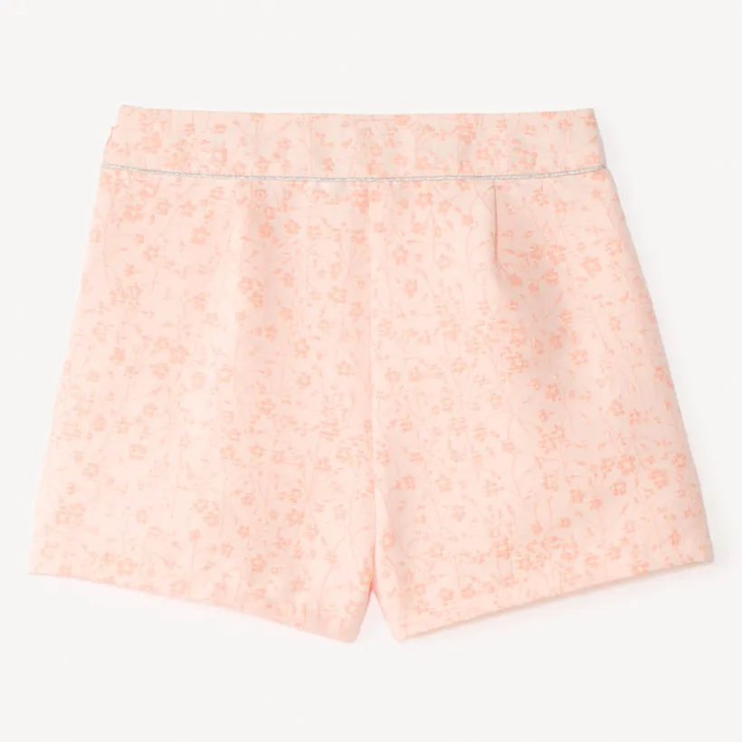 Short van jacquard met bloemmotieven meisjes