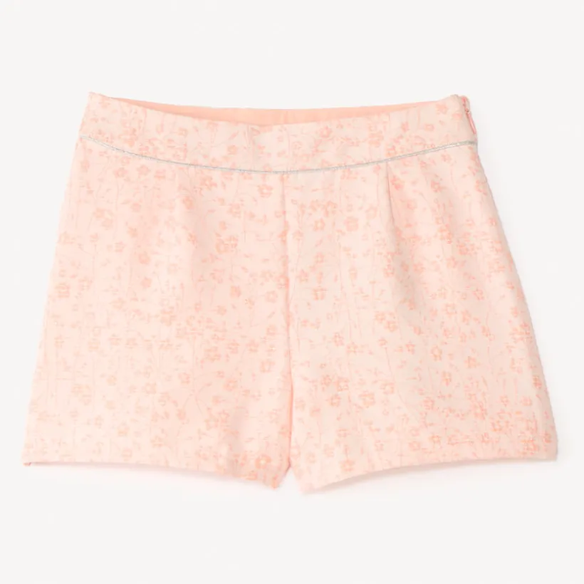 Short van jacquard met bloemmotieven meisjes