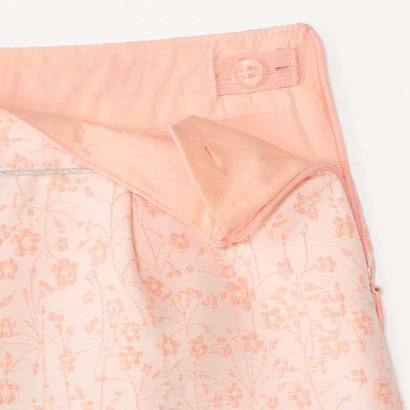 Short van jacquard met bloemmotieven meisjes