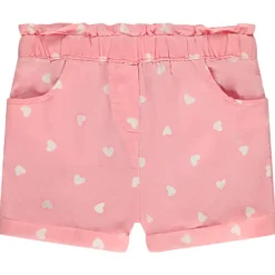 Short van stof met hartenprint meisjes