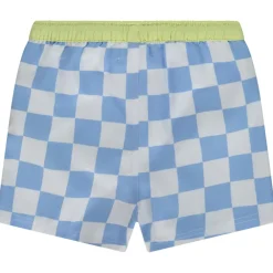 Short van stof met ruitpatroon en palmprint voor babyjongen