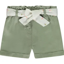 Short van stof met strikceintuur voor baby meisjes