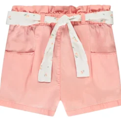 Short van stof met strikceintuur meisjes