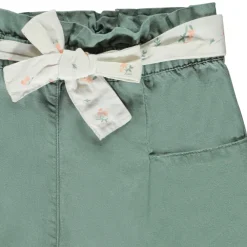 Short van stof met strikceintuur meisjes