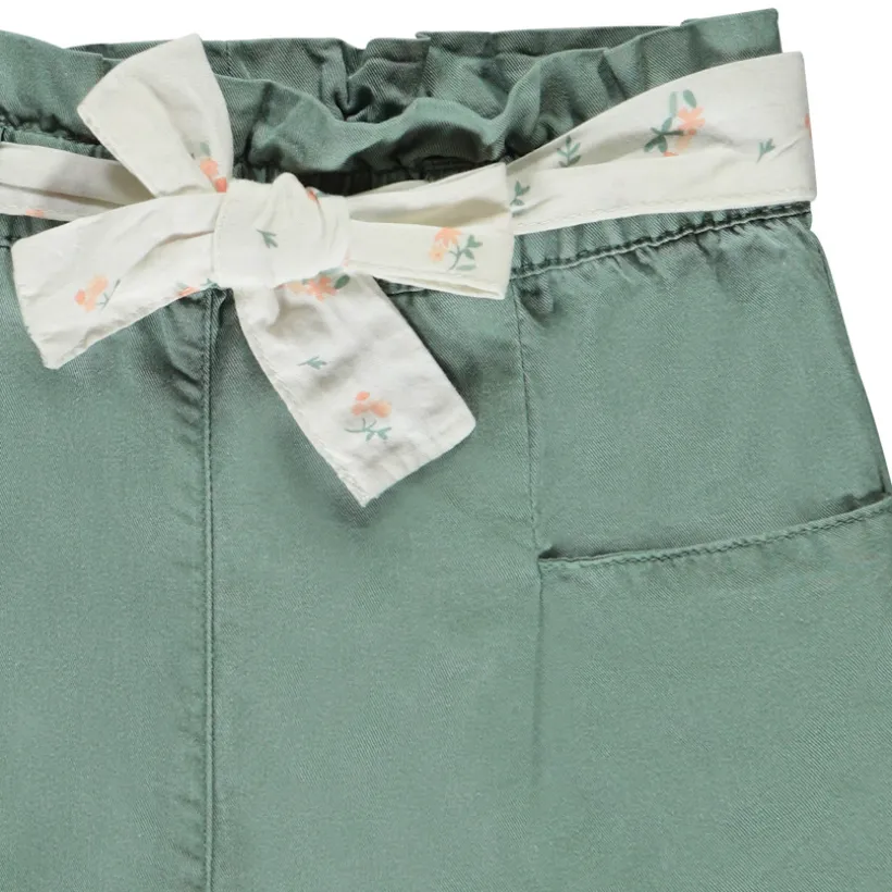 Short van stof met strikceintuur meisjes