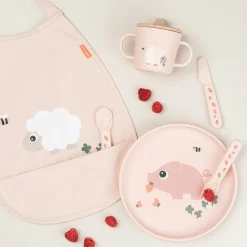 Siliconen bordje foodie Tiny Farm roze