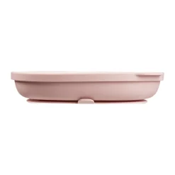 Siliconen bord met zuignap en Deksel Blush