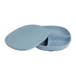 Siliconen bord met zuignap en Deksel Ocean