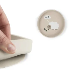 Siliconen bord met zuignap Tiny Farm Zand