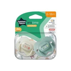 Siliconenfopspeen Tommee Tippee 2x 0-6 maanden Anytime ster