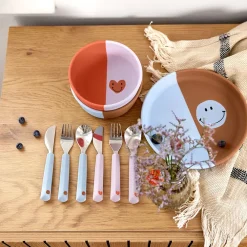 Siliconen Kom Happy Rascals Heart Lavender