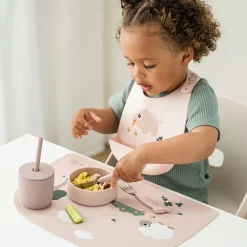 Siliconen placemat Tiny Farm Blauw