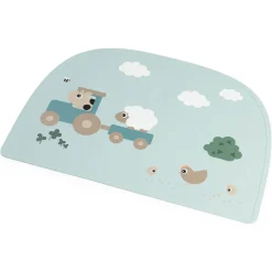 Siliconen placemat Tiny Farm Blauw