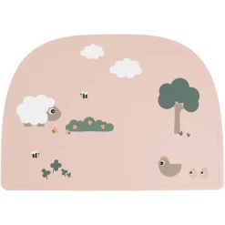 Siliconen placemat Tiny Farm Roze
