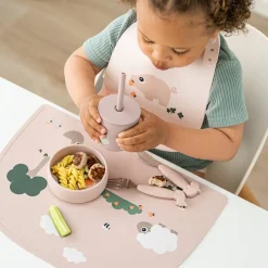 Siliconen placemat Tiny Farm Roze