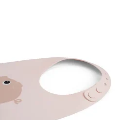 siliconen slabbetje Pigee roze met opvangzak van Done By Deer