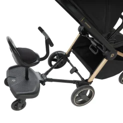 Skateboard met zitje Tony voor kinderwagen zwart